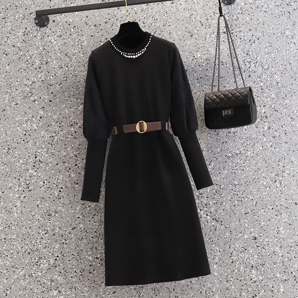 casual Elegant Beading Knit Sp - Winter Clothing For Plus Size Women 评论和价格