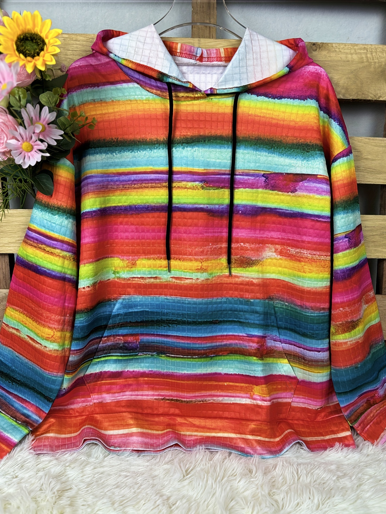 Women's Plus Size Striped Waff - Winter Clothing For Plus Size Women 评论和价格