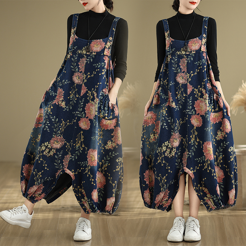Loose Casual Denim Overalls fo - Winter Clothing For Plus Size Women 评论和价格