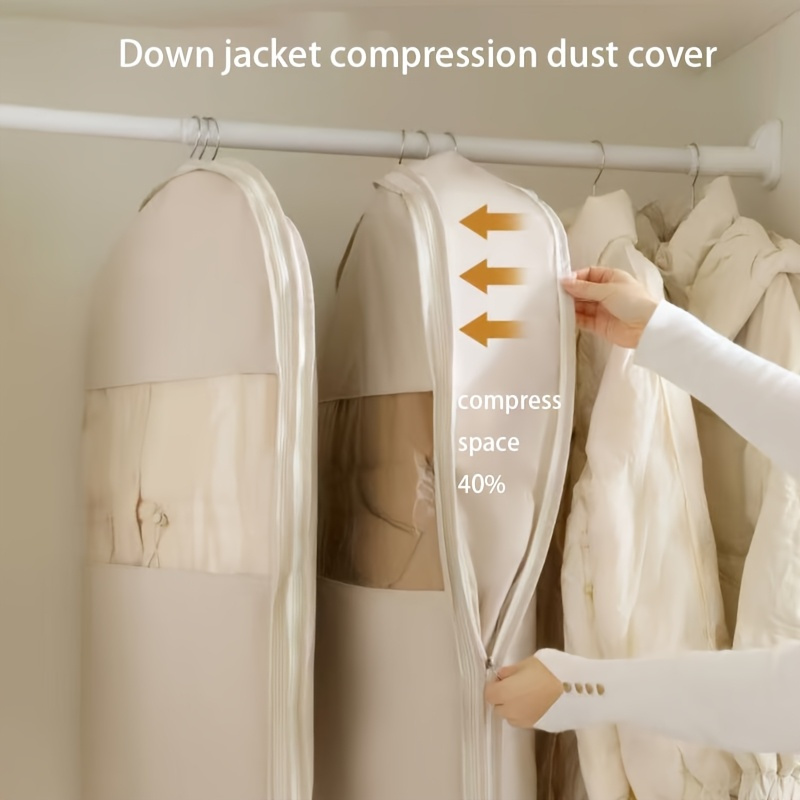 Beige Compression Hanging Bag, - Winter Clothing Storage 评论和价格