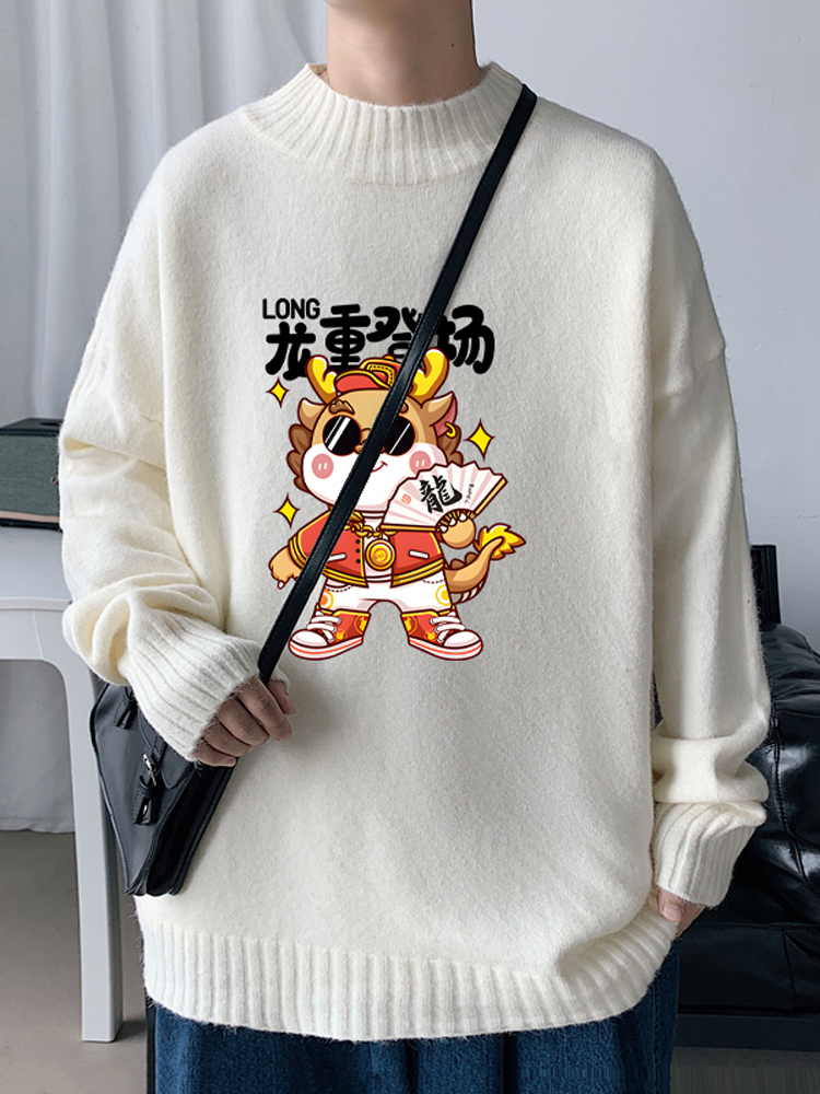 Loose Fit High Collar Knitwear - Winter Clothing Brands 评论和价格
