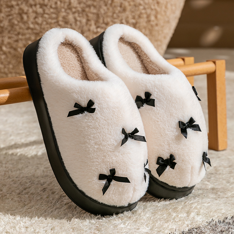 Fashion Women's Bow Slippers W - Winter Clothing Material 评论和价格