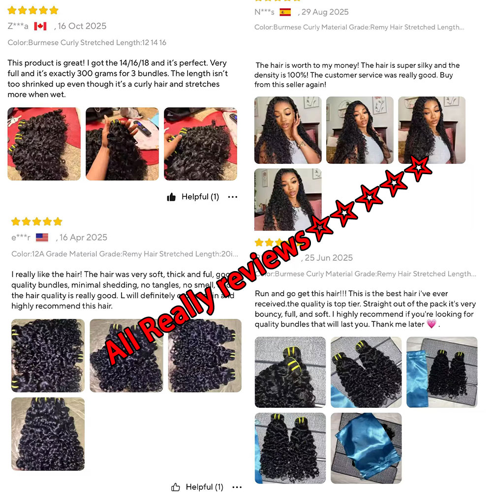 Burmese Curly Human Hair Bundl - Winter Clothing Bundle 评论和价格