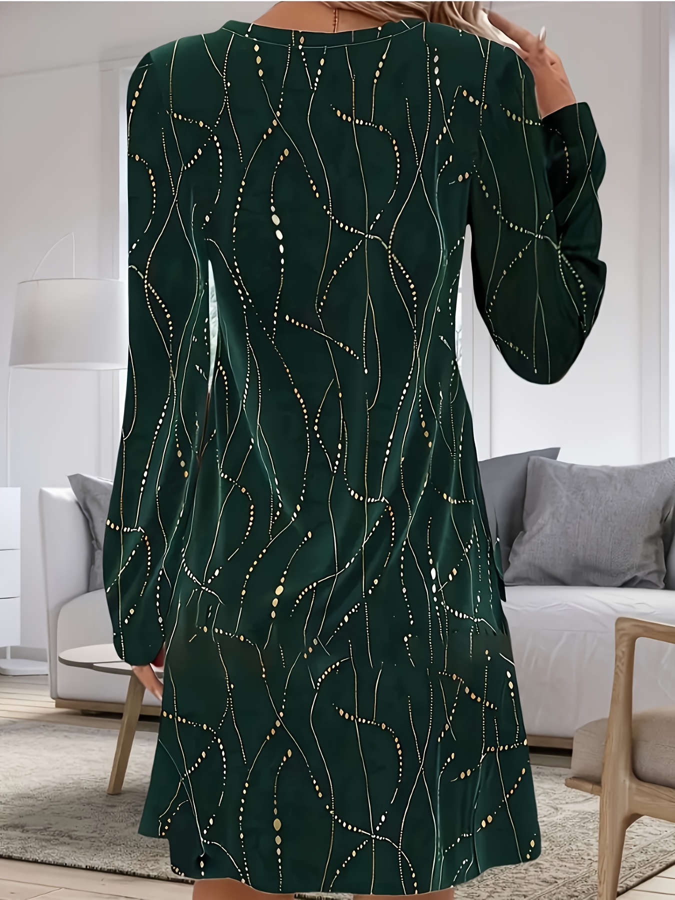 plus Size Velvet Golden Print  - Winter Clothing For Plus Size Women 评论和价格