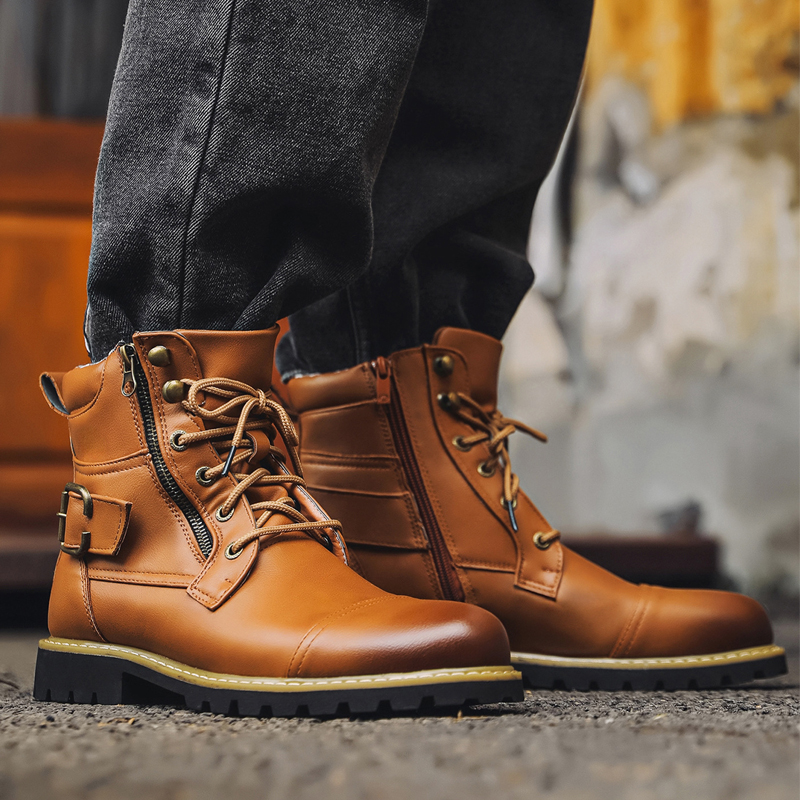 Quality Men Leather Boots Meta - Winter Clothing Material 评论和价格