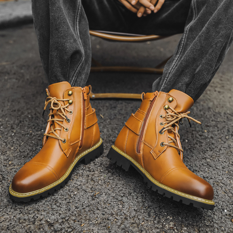 Quality Men Leather Boots Meta - Winter Clothing Material 评论和价格