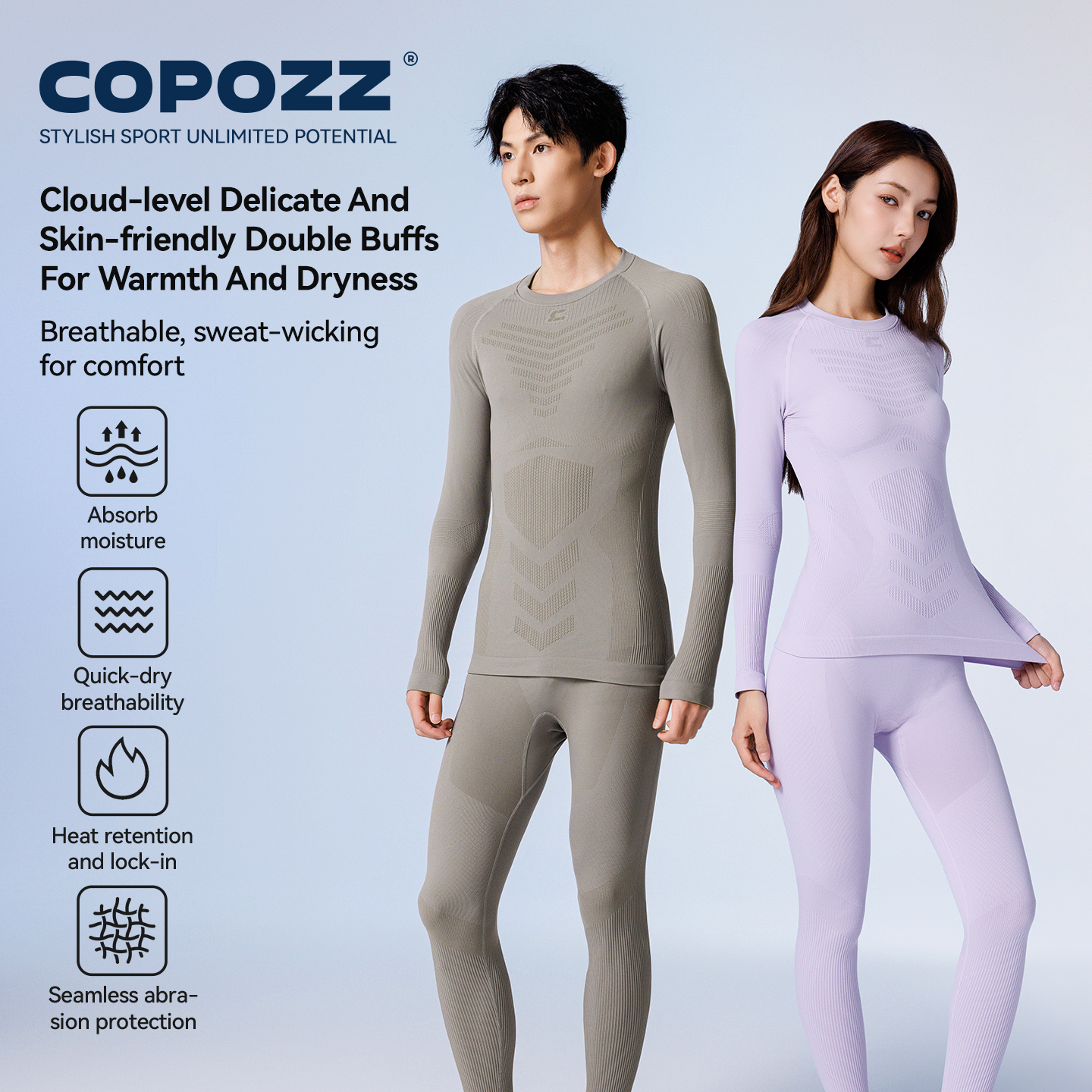 COPOZZ Women Men Seamless Ski  - Thermal Base Layer 评论和价格