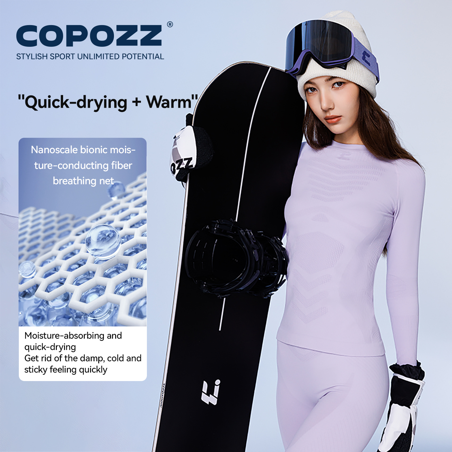 COPOZZ Women Men Seamless Ski  - Thermal Base Layer 评论和价格